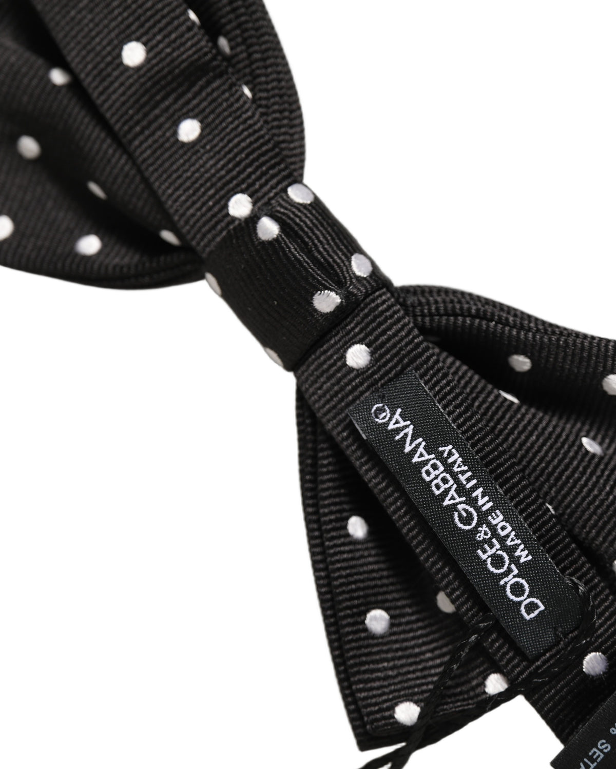 Nœud papillon ajustable Dolce &amp; Gabbana à pois noirs et blancs