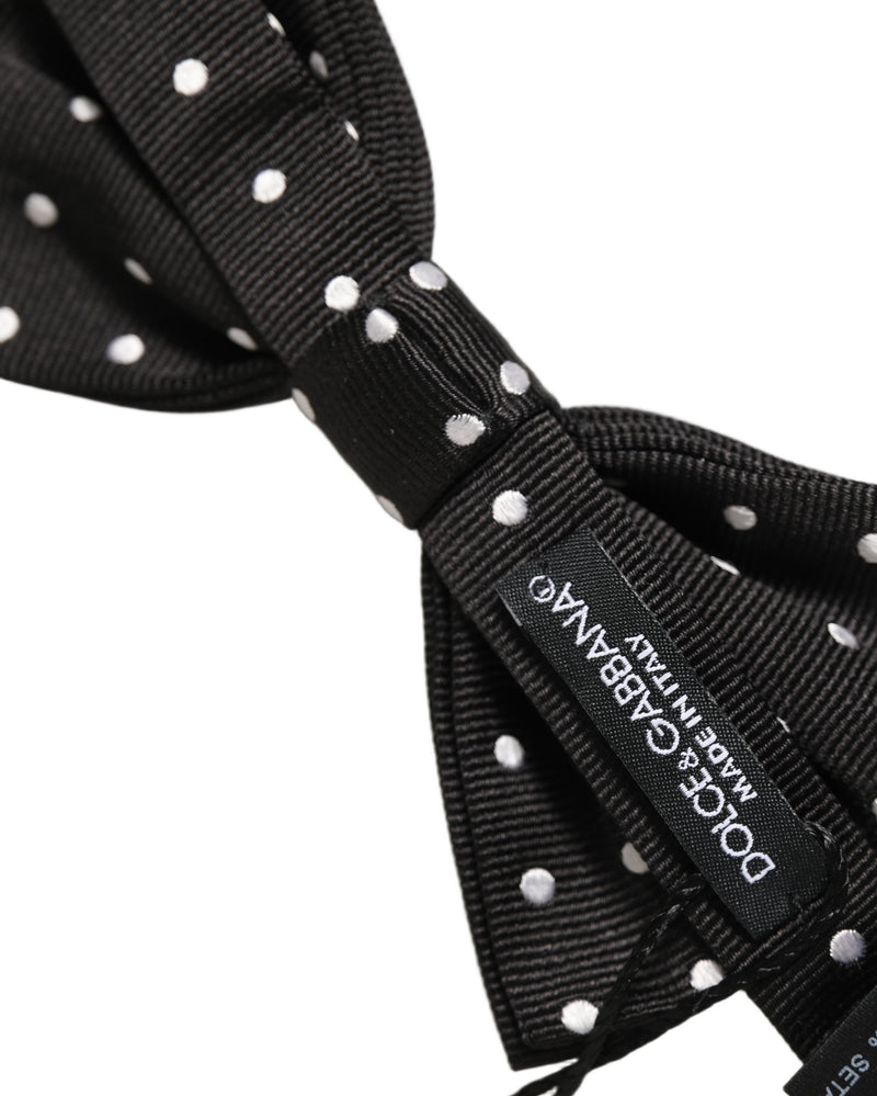 Nœud papillon ajustable Dolce &amp; Gabbana à pois noirs et blancs