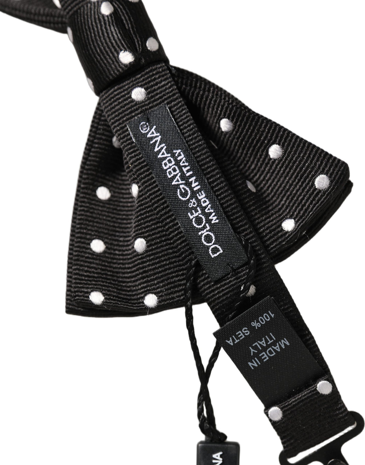 Nœud papillon ajustable Dolce &amp; Gabbana à pois noirs et blancs