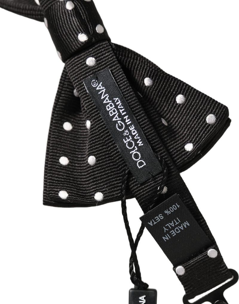 Nœud papillon ajustable Dolce &amp; Gabbana à pois noirs et blancs