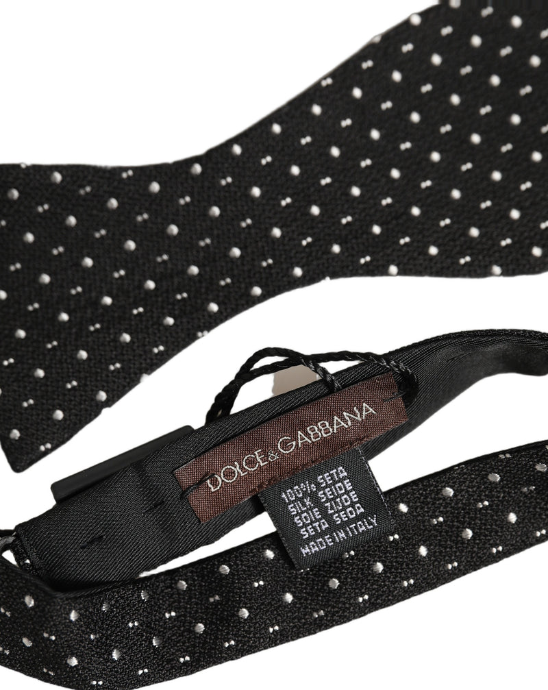 Nœud papillon ajustable Dolce &amp; Gabbana à pois noirs et blancs
