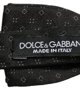 Dolce & Gabbana Black Diamond Pattern Adjustable Neck Papillon Bow Tie