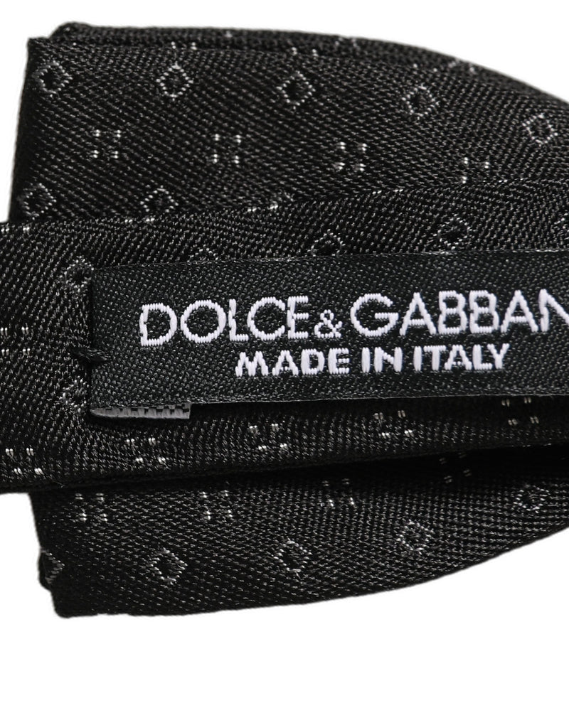 Nœud papillon papillon réglable Dolce & Gabbana à motif losanges noirs