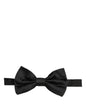 Dolce & Gabbana Men Black 100% Silk Adjustable Neck Papillon Bow Tie