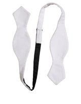 Nœud papillon Dolce & Gabbana pour homme, blanc, 100 % soie, tour de cou réglable