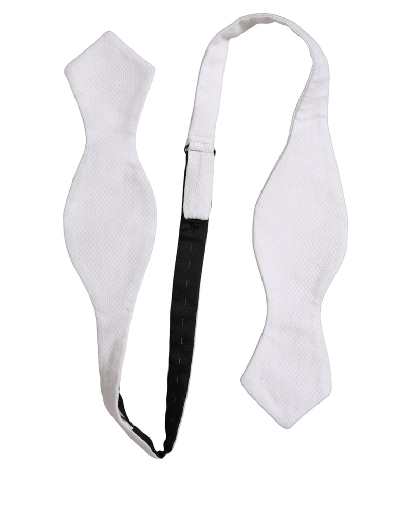 Nœud papillon Dolce & Gabbana pour homme, blanc, 100 % soie, tour de cou réglable