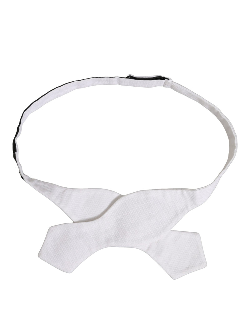 Nœud papillon Dolce & Gabbana pour homme, blanc, 100 % soie, tour de cou réglable