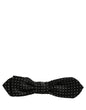 Dolce & Gabbana Black White Polka Dot Adjustable Neck Papillon Bow Tie