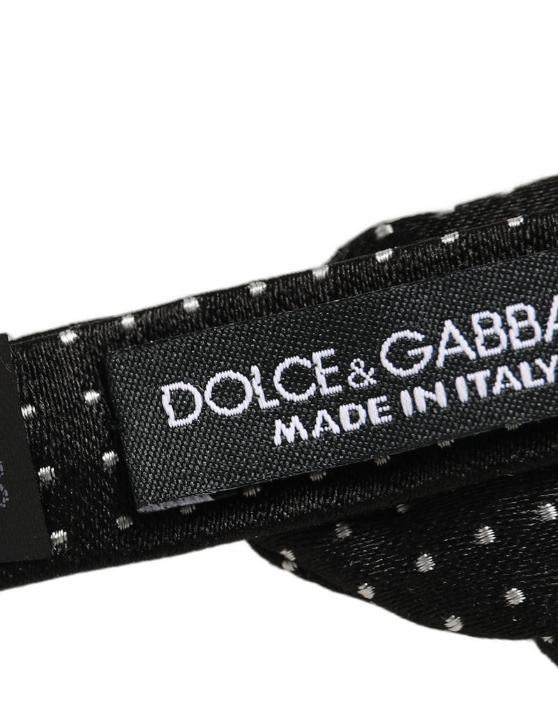 Nœud papillon ajustable Dolce &amp; Gabbana à pois noirs et blancs