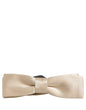 Dolce & Gabbana Men Beige 100% Silk Adjustable Neck Papillon Bow Tie