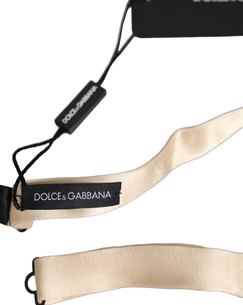 Dolce & Gabbana Homme Papillon Ajustable 100% Soie Beige