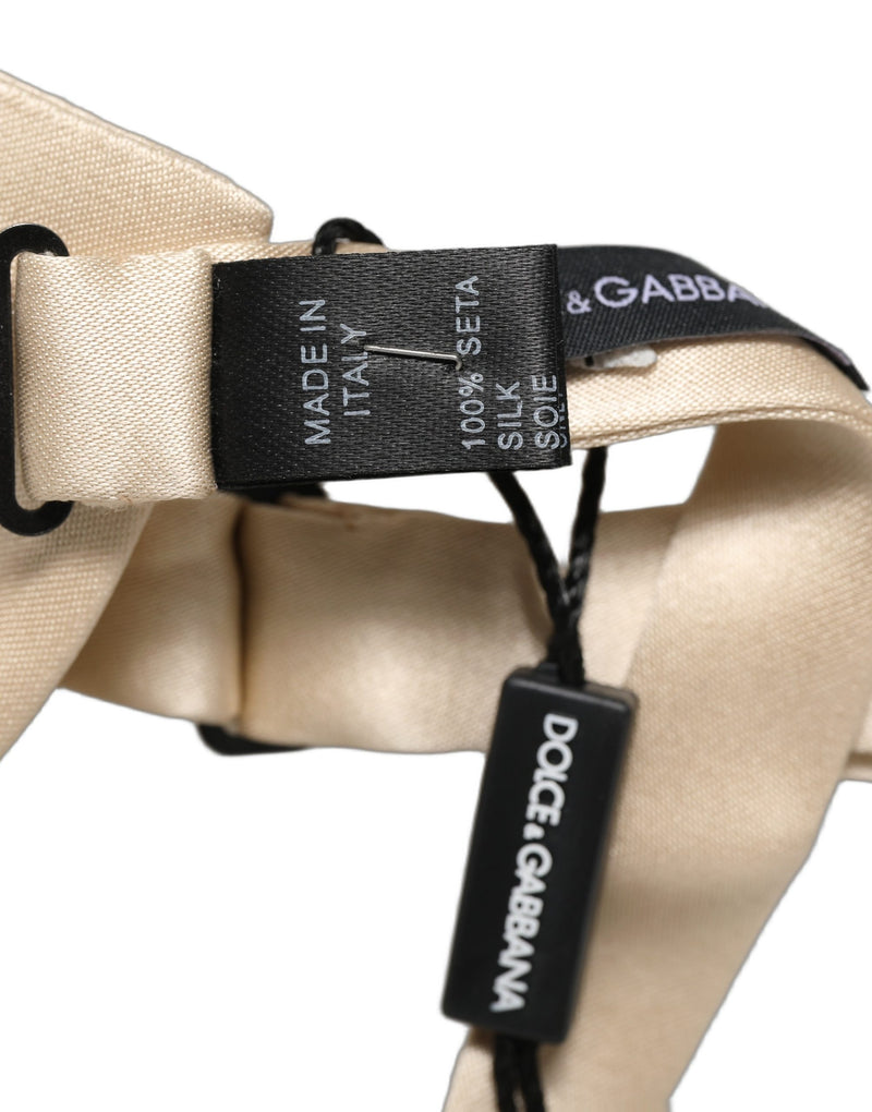 Dolce & Gabbana Homme Papillon Ajustable 100% Soie Beige