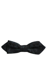 Nœud papillon réglable Dolce & Gabbana pour homme, noir et vert, motif cachemire