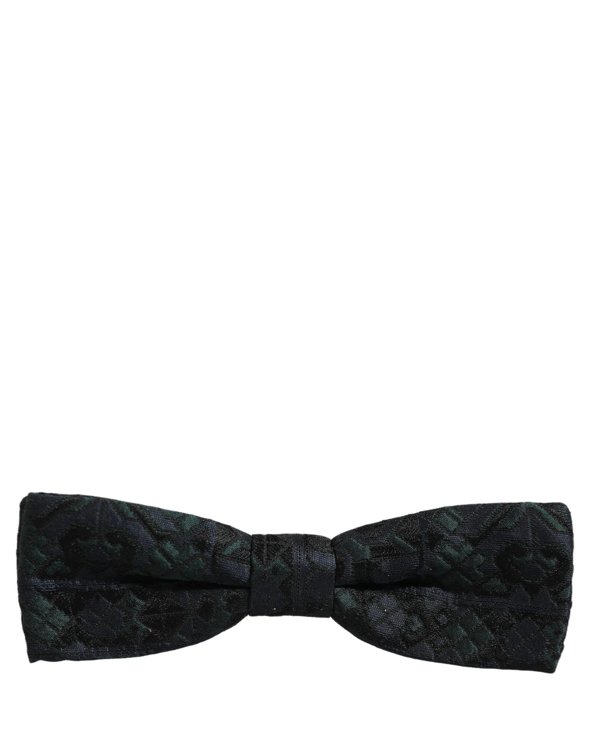 Nœud papillon réglable Dolce & Gabbana pour homme, noir et vert, motif cachemire