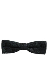 Nœud papillon réglable Dolce & Gabbana pour homme, noir et vert, motif cachemire
