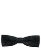 Dolce & Gabbana Men Black Green Paisley Adjustable Neck Papillon Bow Tie