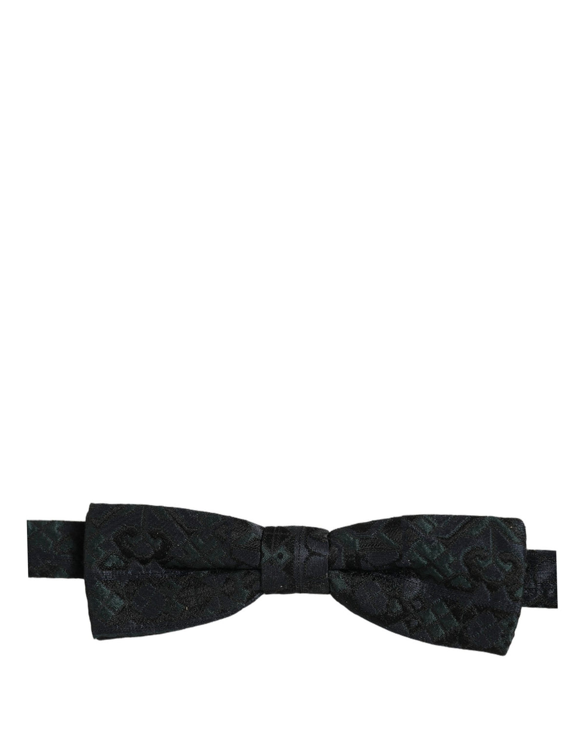 Nœud papillon réglable Dolce & Gabbana pour homme, noir et vert, motif cachemire