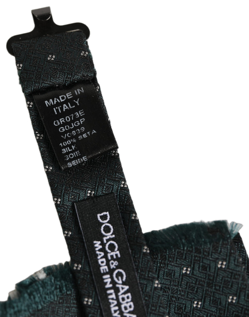 Dolce & Gabbana Men Green Patterned Adjustable Neck Papillon Bow Tie
