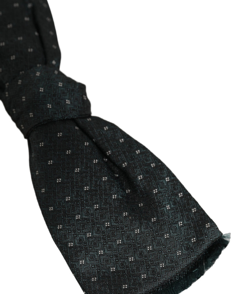 Dolce & Gabbana Men Green Patterned Adjustable Neck Papillon Bow Tie