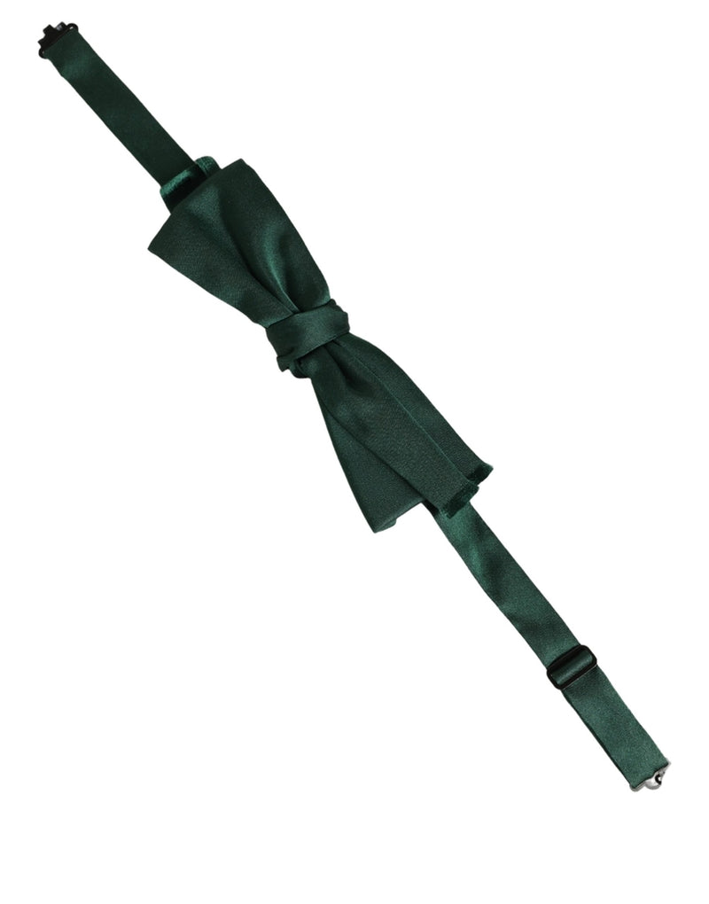 Dolce & Gabbana Men Dark Green Silk Adjustable Neck Papillon Bow Tie