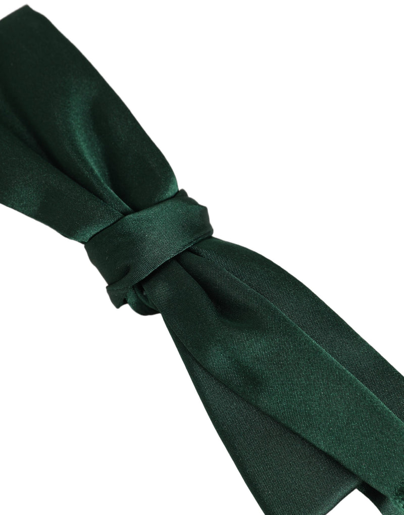 Dolce & Gabbana Men Dark Green Silk Adjustable Neck Papillon Bow Tie