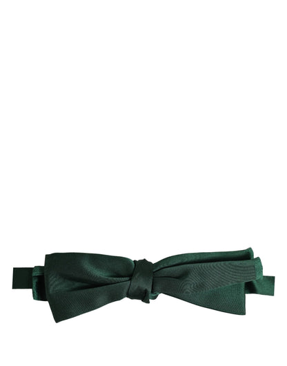 Dolce & Gabbana Men Dark Green Silk Adjustable Neck Papillon Bow Tie