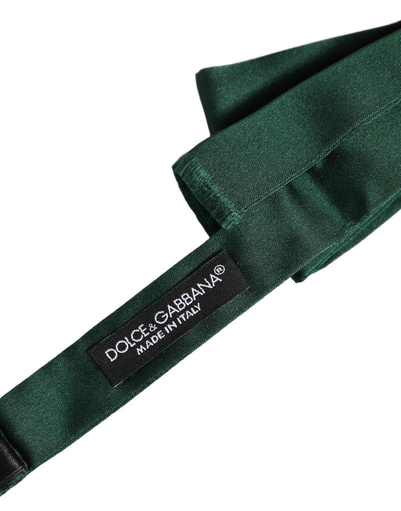 Dolce & Gabbana Men Dark Green Silk Adjustable Neck Papillon Bow Tie
