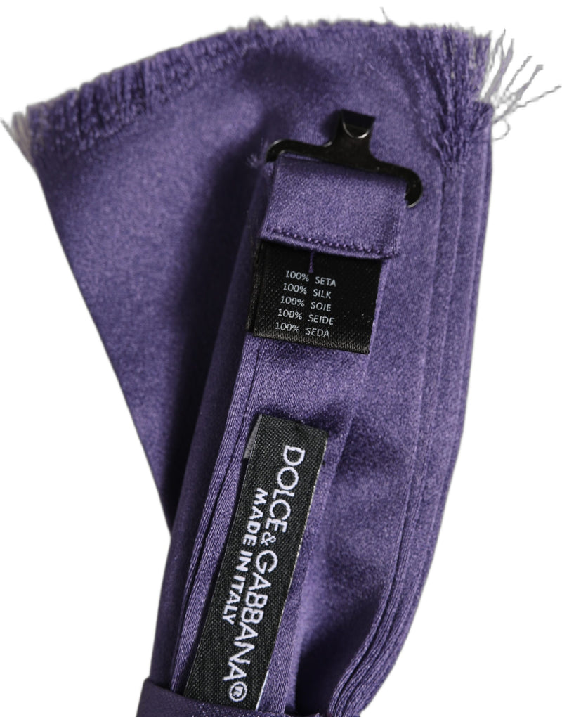 Dolce & Gabbana Men Purple 100% Silk Adjustable Neck Papillon Bow Tie