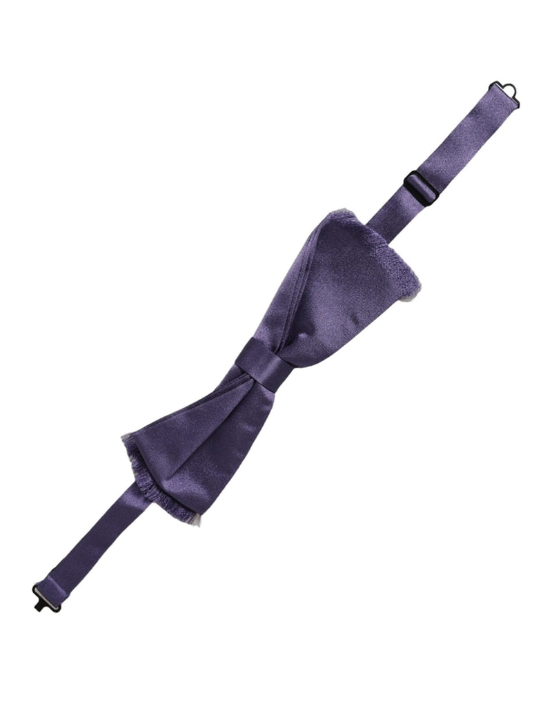 Dolce & Gabbana Men Purple 100% Silk Adjustable Neck Papillon Bow Tie