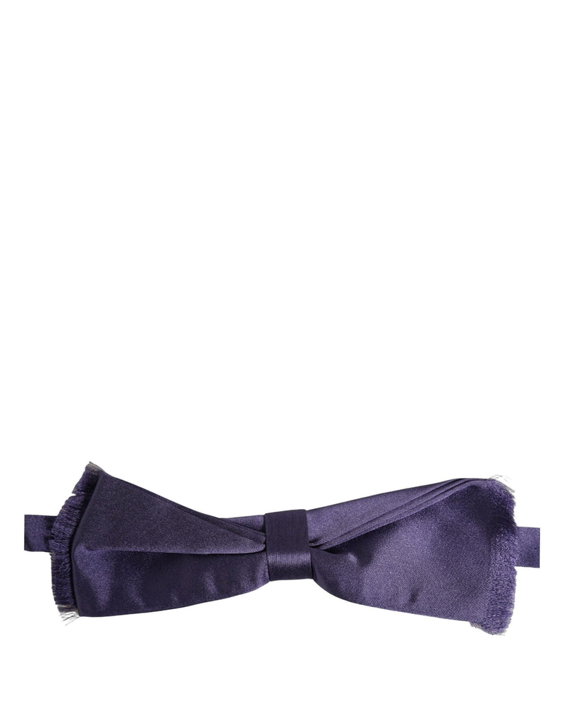 Dolce & Gabbana Men Purple 100% Silk Adjustable Neck Papillon Bow Tie
