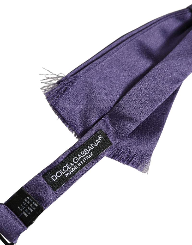Dolce & Gabbana Men Purple 100% Silk Adjustable Neck Papillon Bow Tie