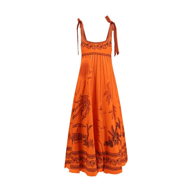 Robe décontractée en lin orange Alemais