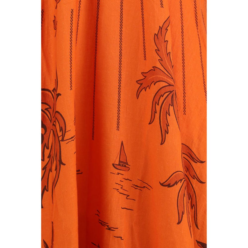 Robe décontractée en lin orange Alemais