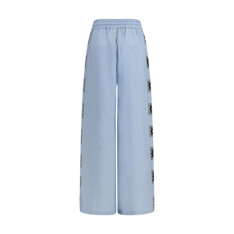 Pantalon décontracté en lin bleu Alemais