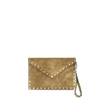 Pochette en daim beige Valentino Garavani