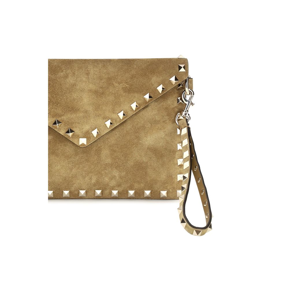 Pochette en daim beige Valentino Garavani