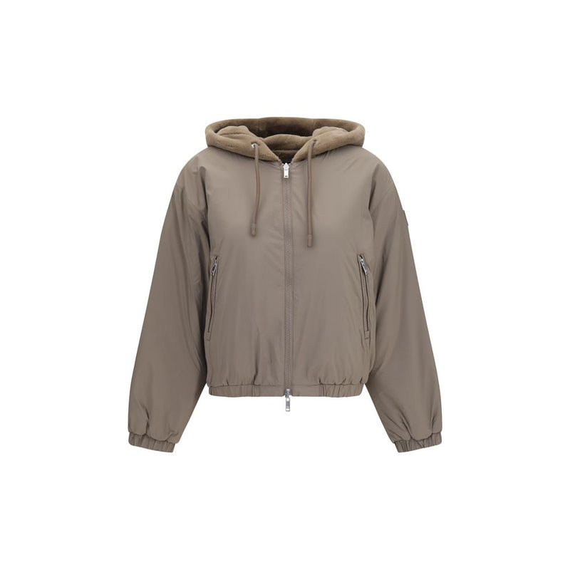 Sweat-shirt Moose Knuckles marron en fausse fourrure