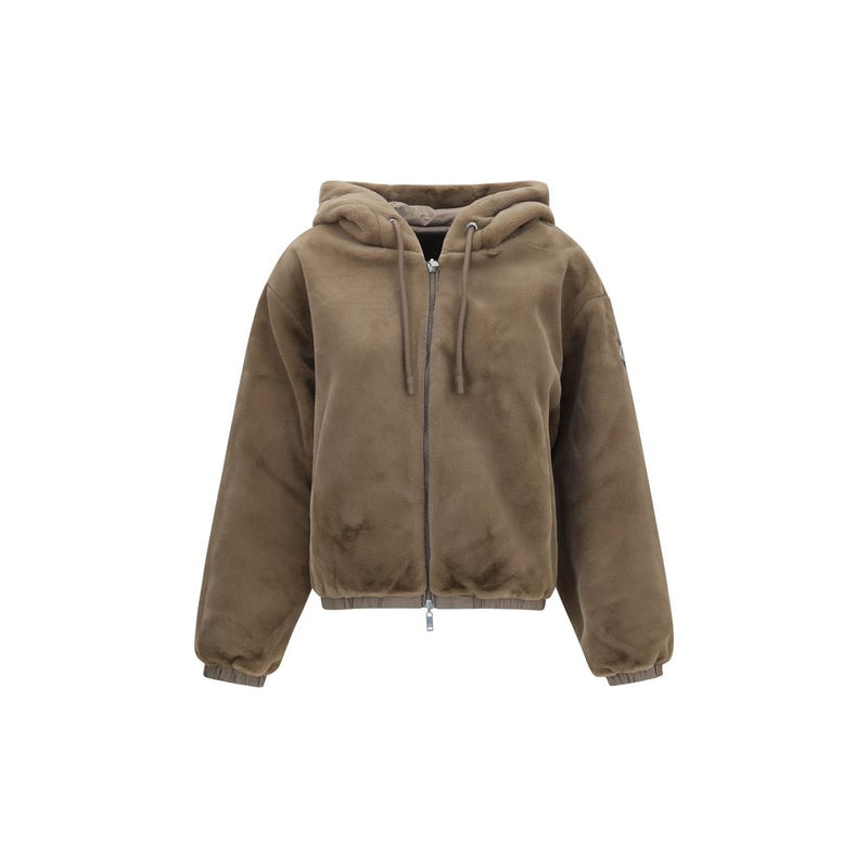 Sweat-shirt Moose Knuckles marron en fausse fourrure