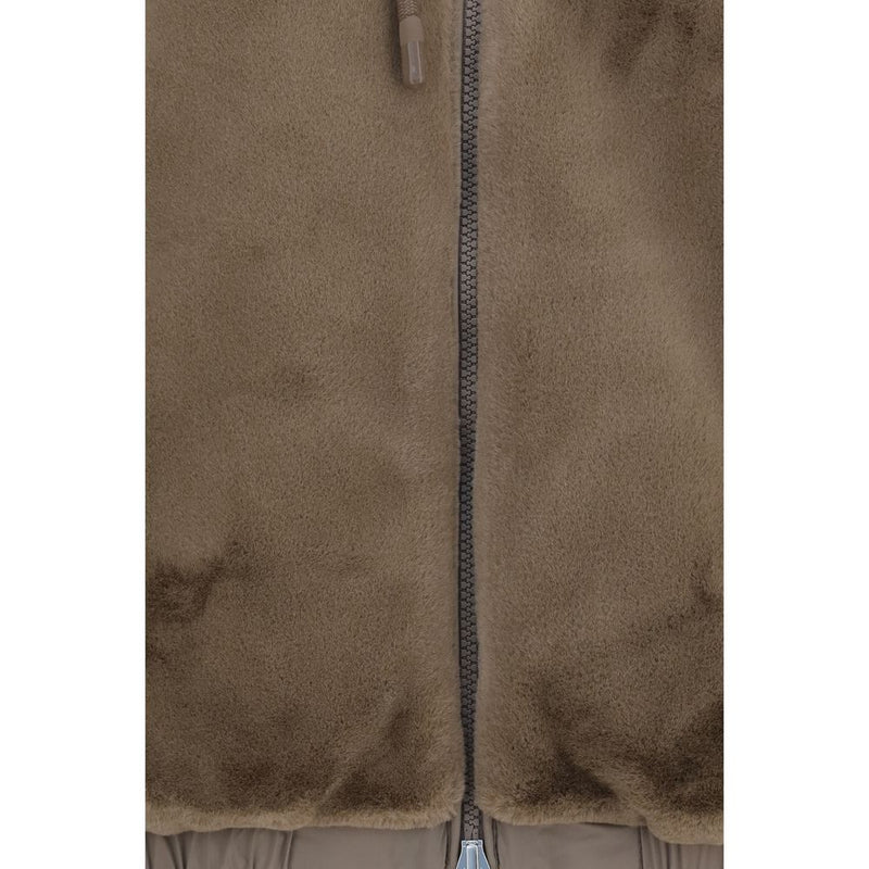 Sweat-shirt Moose Knuckles marron en fausse fourrure