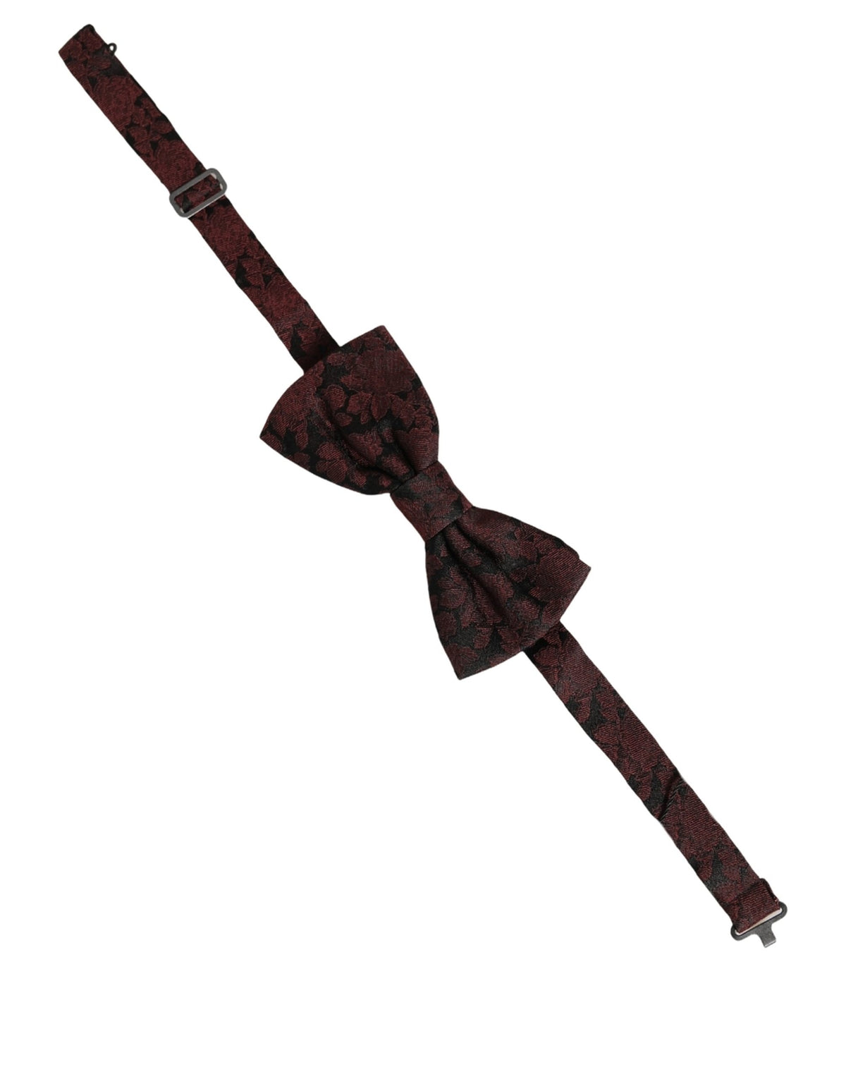 Nœud papillon ajustable en soie à motif floral bordeaux Dolce & Gabbana pour homme