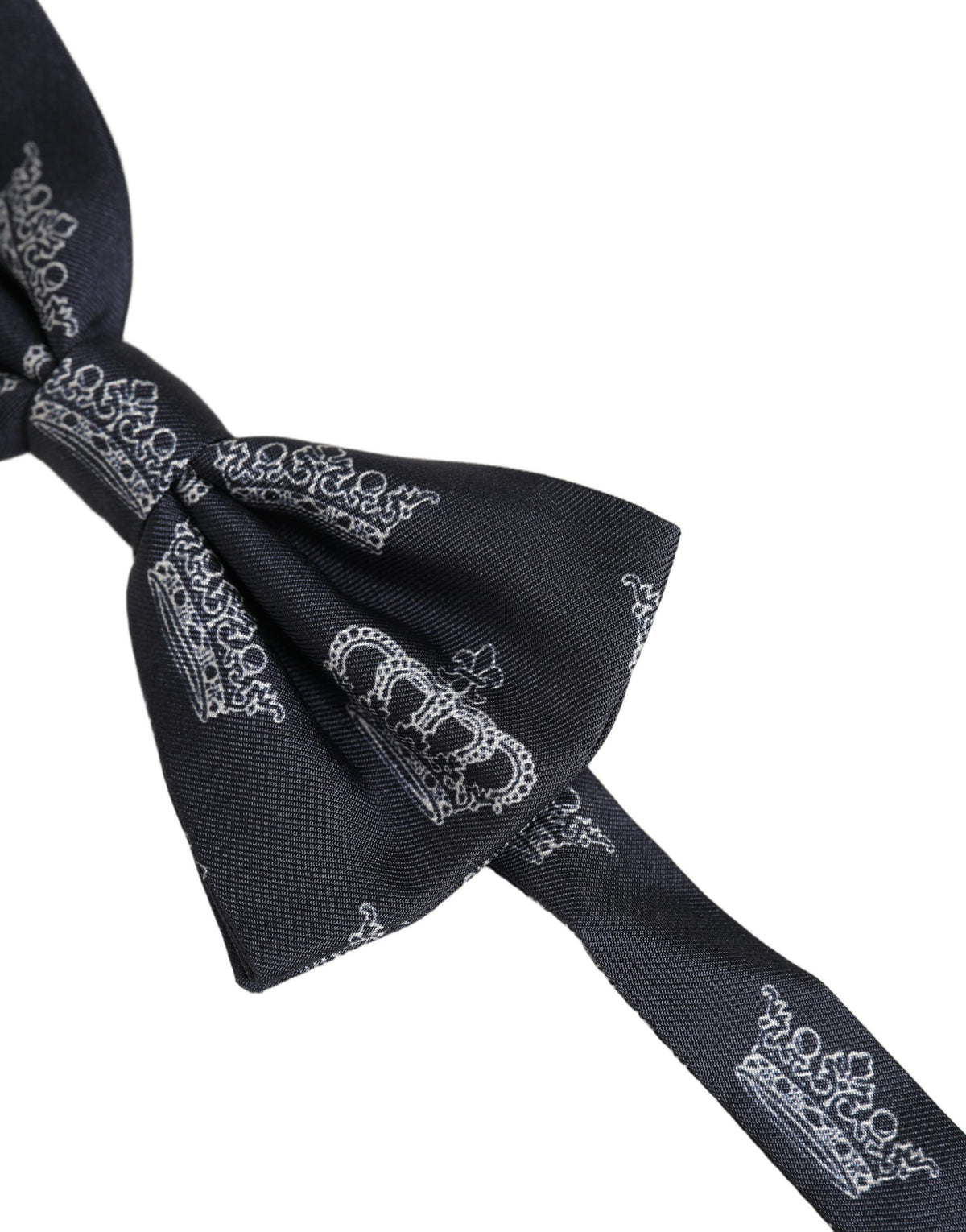 Nœud papillon ajustable en soie noire à couronne Dolce & Gabbana pour homme