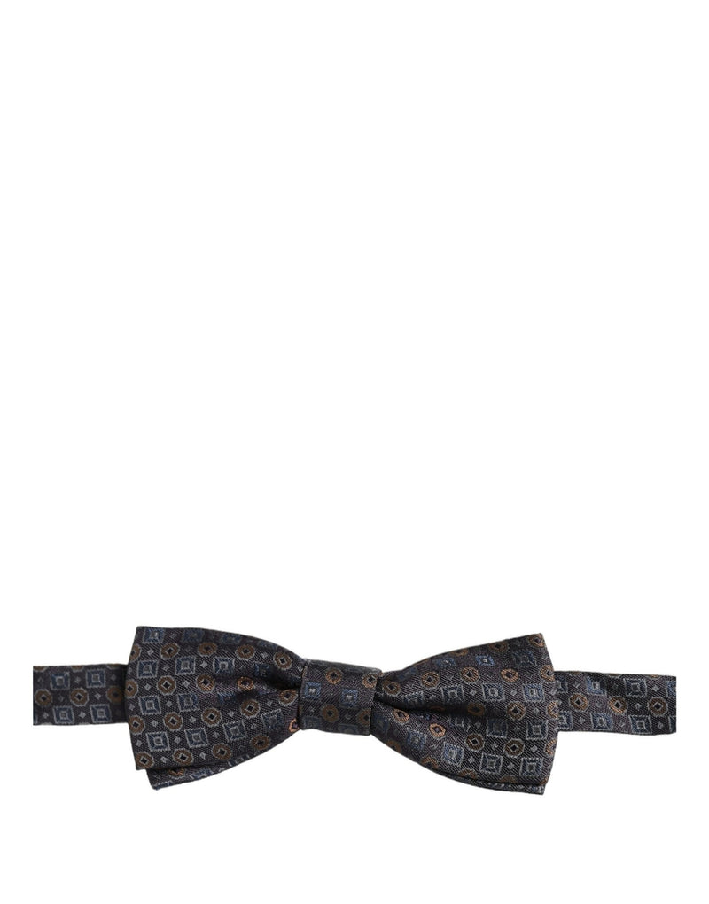 Dolce & Gabbana Homme Nœud Papillon Réglable Géométrique Gris Foncé