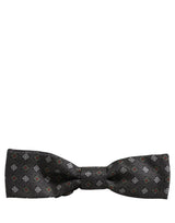 Nœud papillon ajustable gris foncé à motifs géométriques Dolce & Gabbana pour homme