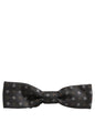 Dolce & Gabbana Men Dark Gray Geometric Adjustable Bow Tie