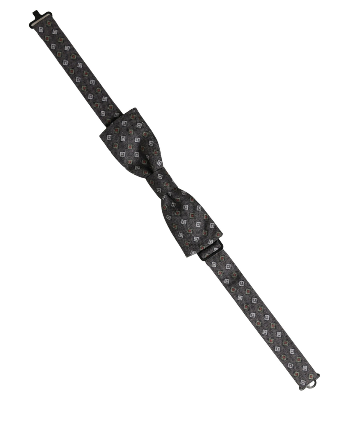 Nœud papillon ajustable gris foncé à motifs géométriques Dolce & Gabbana pour homme