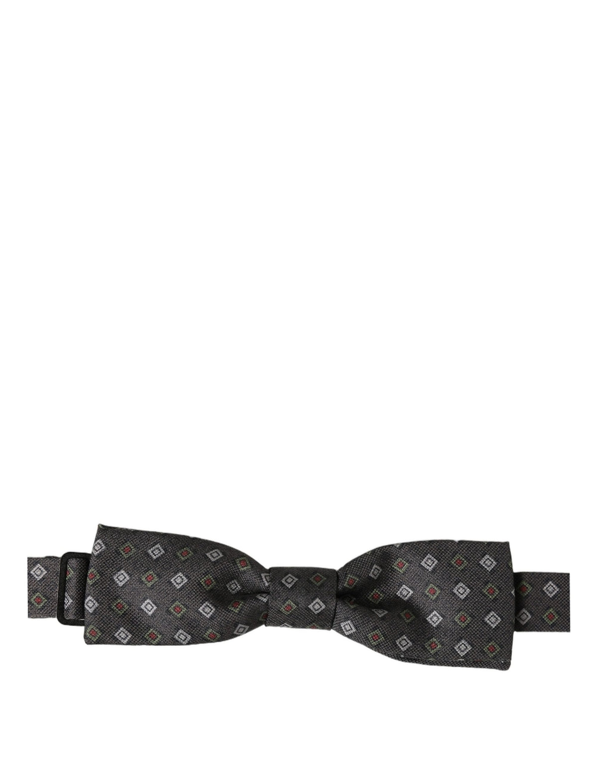 Nœud papillon ajustable gris foncé à motifs géométriques Dolce & Gabbana pour homme