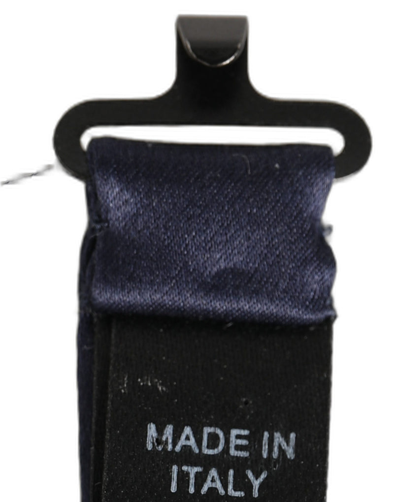 Dolce & Gabbana Nœud Papillon Papillon de Cou Réglable 100% Soie Bleu Foncé
