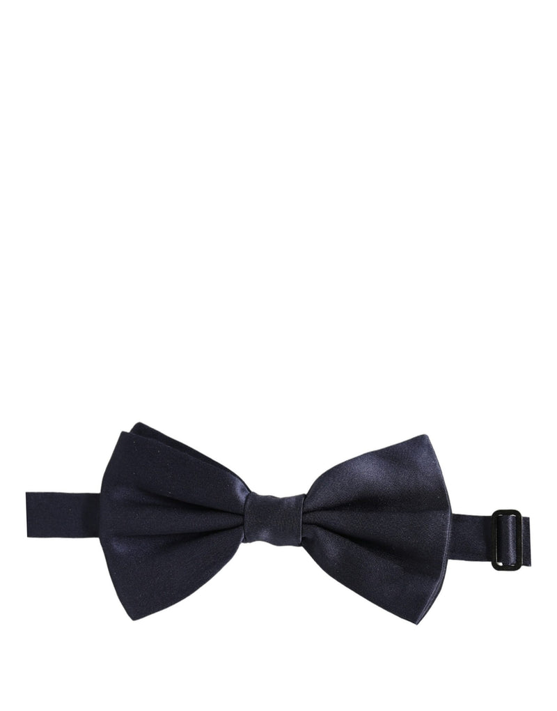 Dolce & Gabbana Nœud Papillon Papillon de Cou Réglable 100% Soie Bleu Foncé