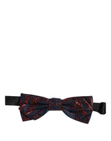 Nœud papillon ajustable Dolce & Gabbana pour homme, motif cachemire bleu et rouge
