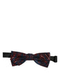 Dolce & Gabbana Men Blue Red Paisley Adjustable Neck Papillon Bow Tie